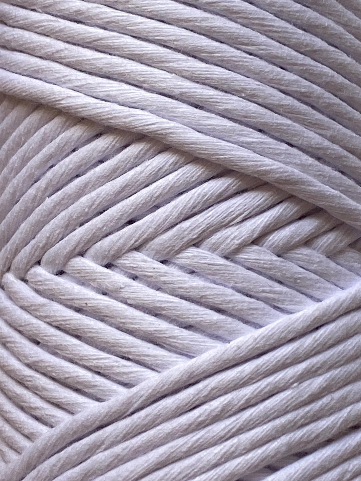 3mm single strand macrame cord in WHITE