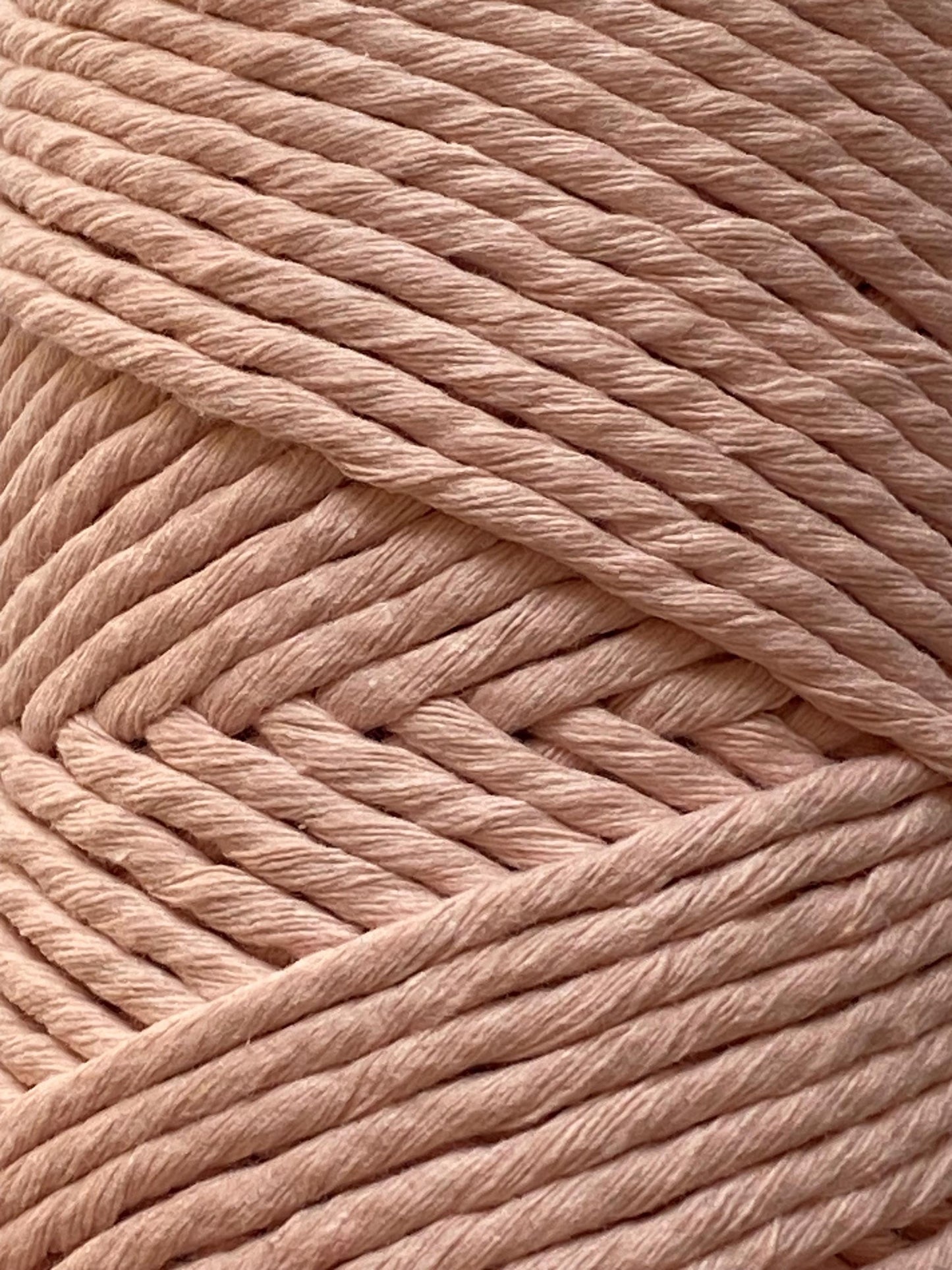 3mm single strand macrame cord in LIGHT PINK