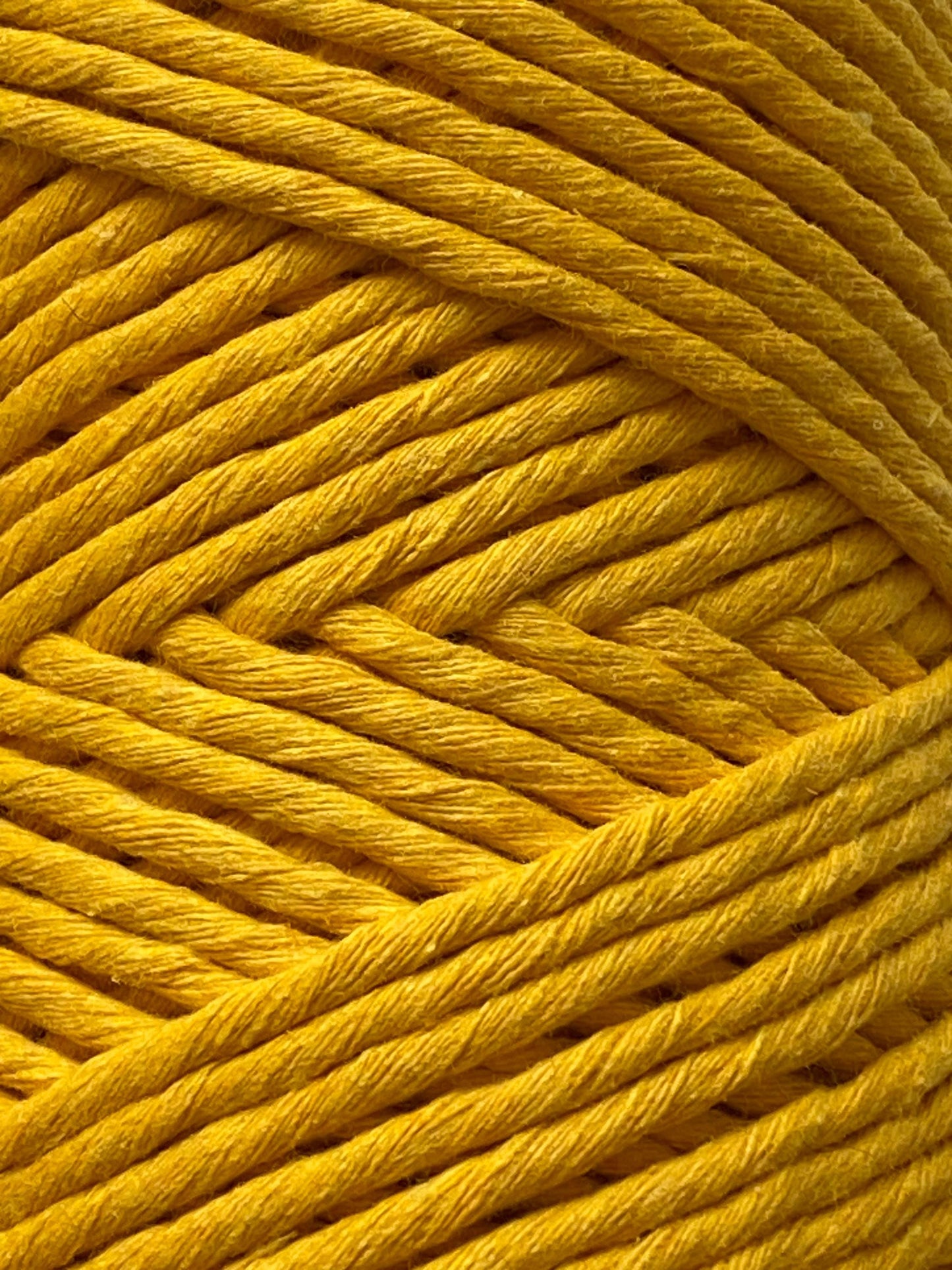 3mm single strand macrame cord in MUSTARD