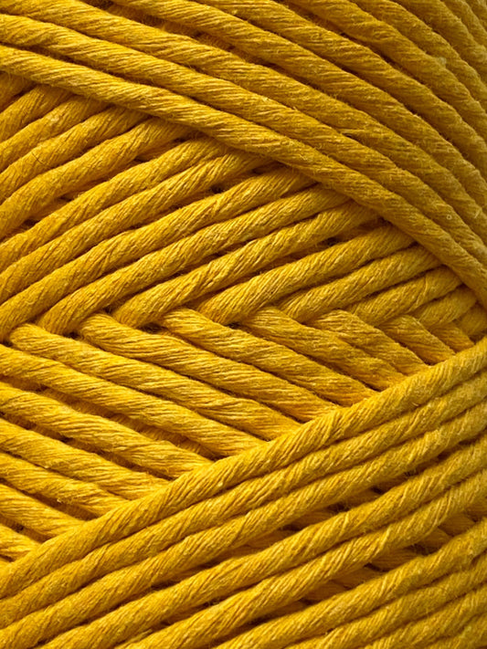 3mm single strand macrame cord in MUSTARD