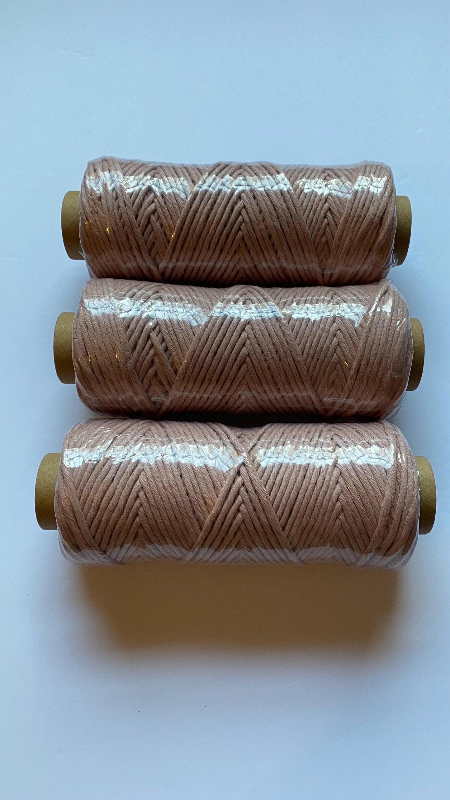3mm single strand macrame cord in VINTAGE ROSE