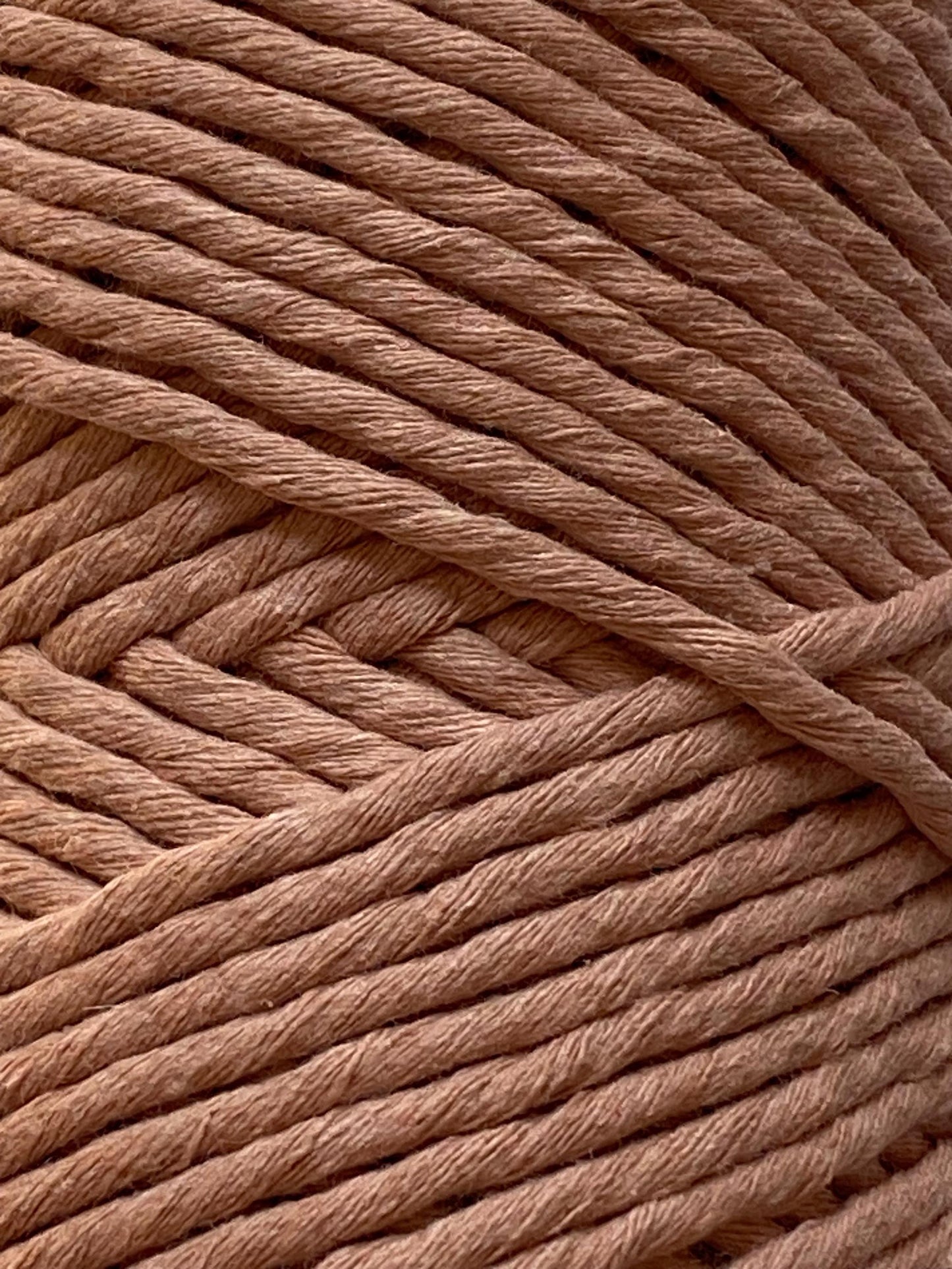 3mm single strand macrame cord in VINTAGE ROSE