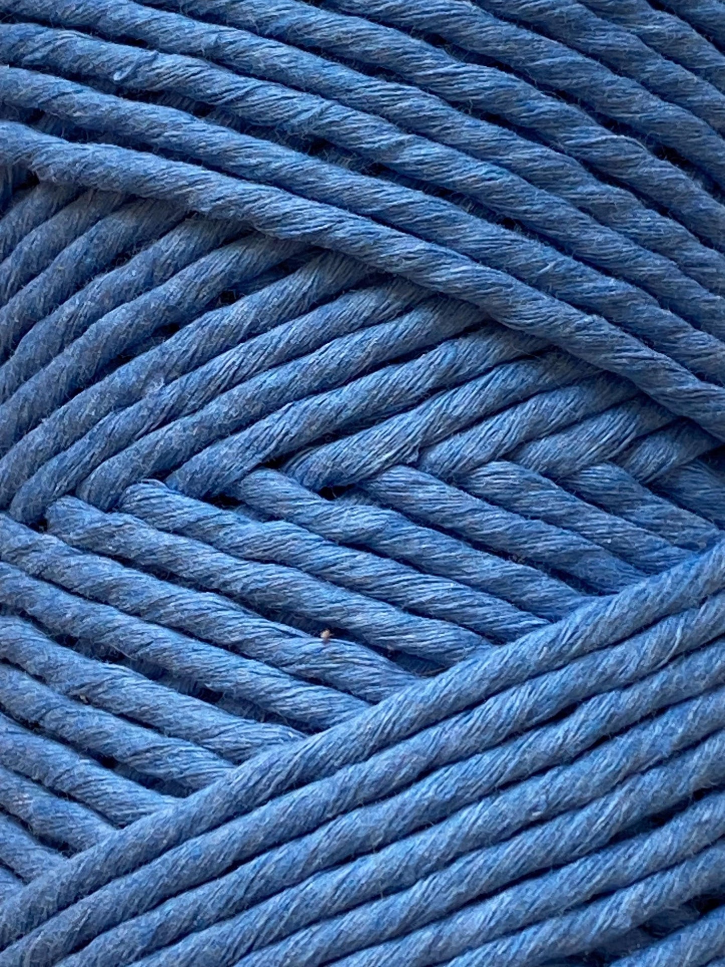 3mm single strand macrame cord in BLUE