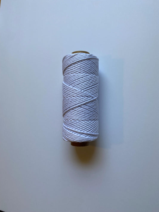 3mm single strand macrame cord in WHITE