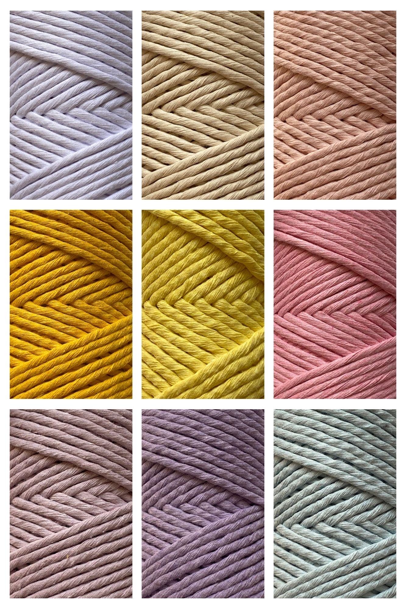 3mm single strand macrame cord in MINT