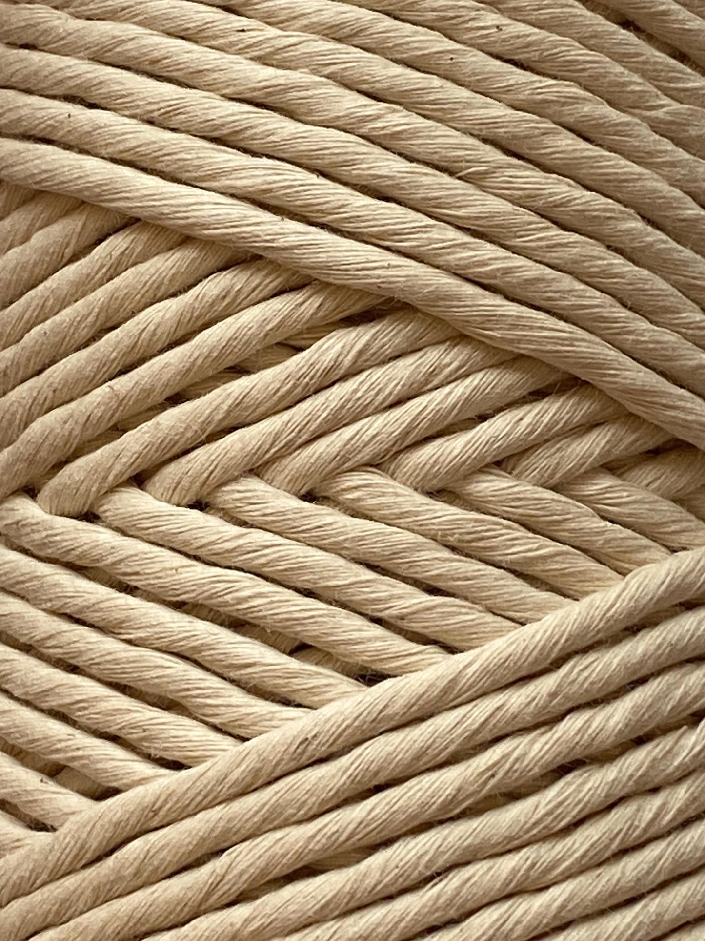 3mm single strand macrame cord in NATURAL