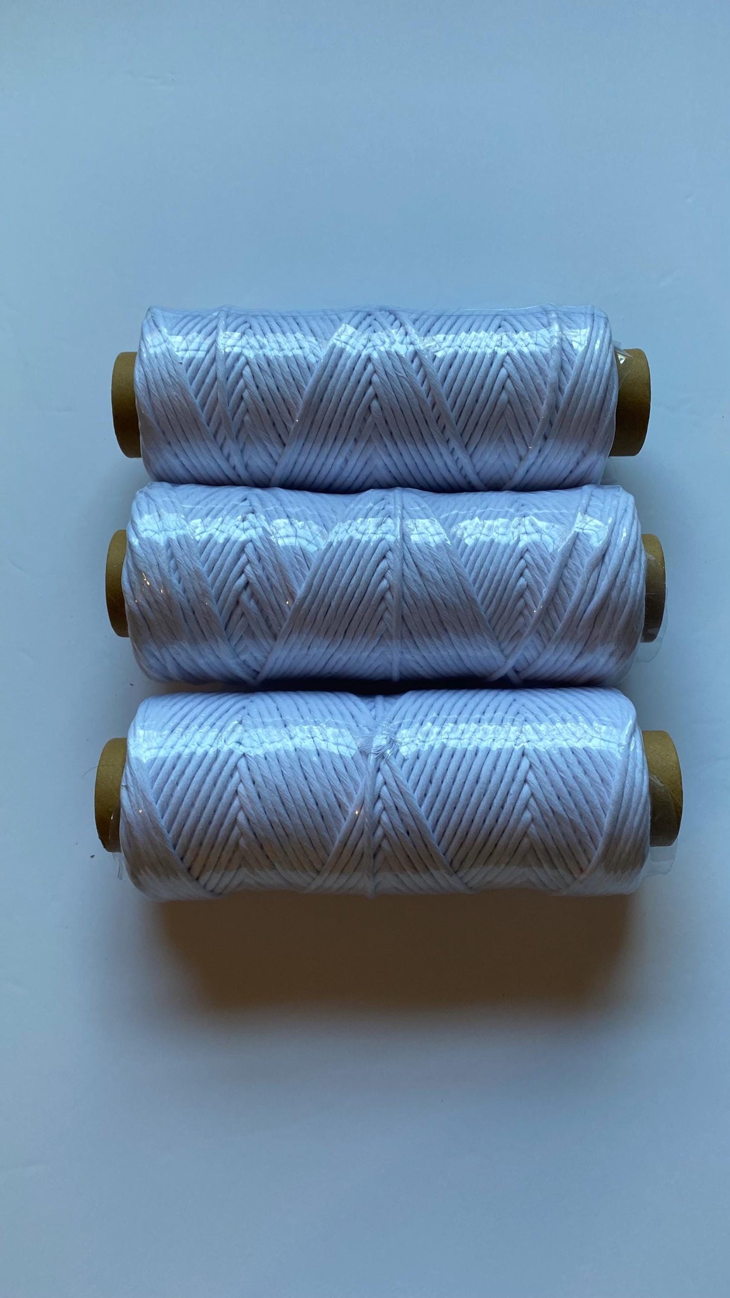 3mm single strand macrame cord in WHITE
