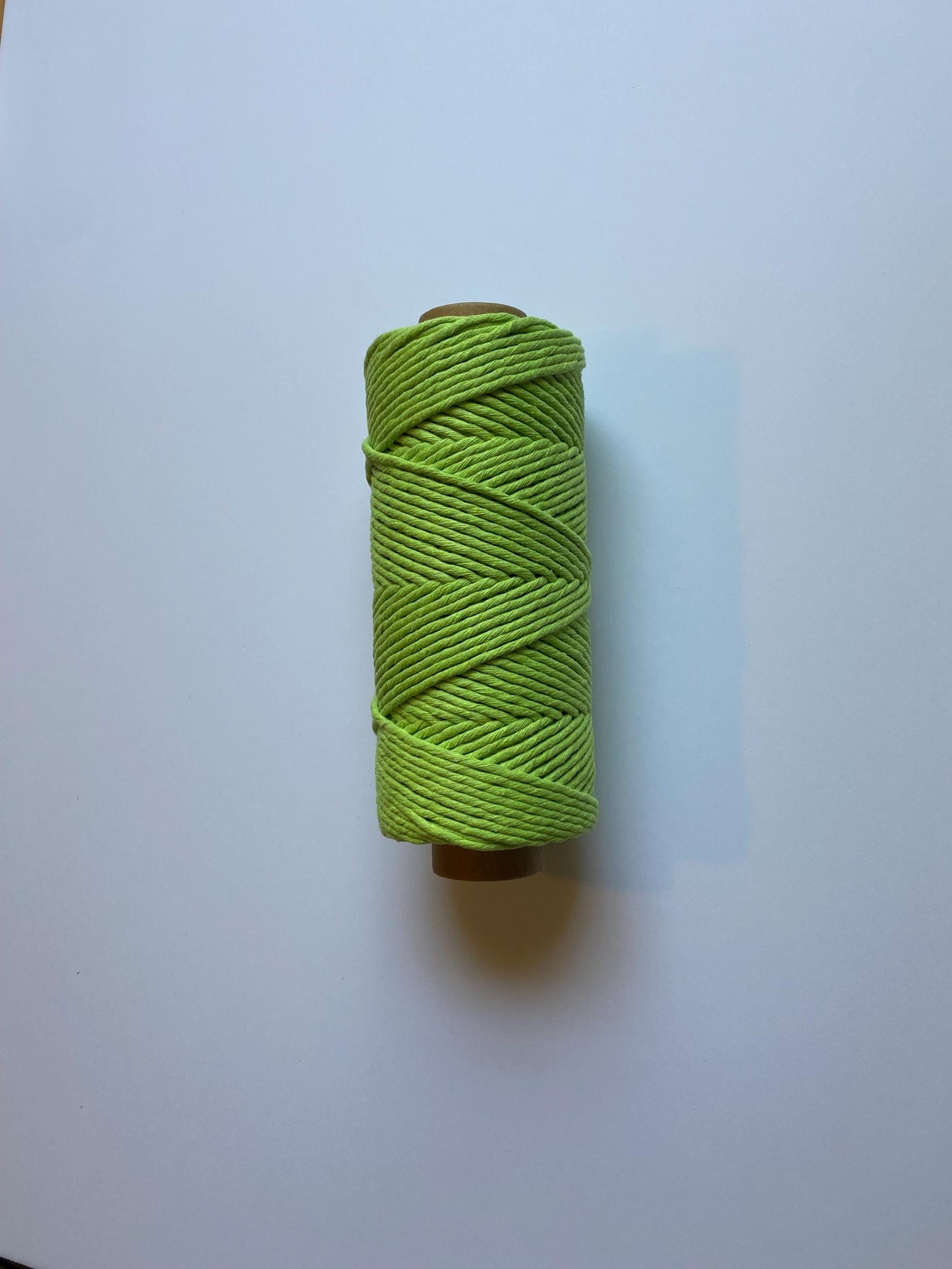 3mm single strand macrame cord in LIGHT GREEN